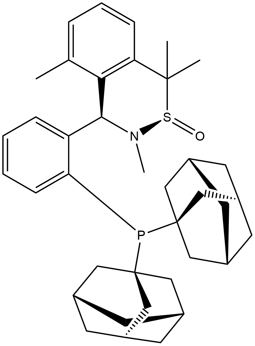 [S(R)]-N-[(R)-[2-(二金剛烷基膦)(2-甲苯)]甲基]-N-甲基-2-叔丁基亞磺酰胺, , 結(jié)構(gòu)式