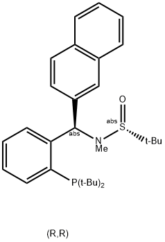 [S(R)]-N-[(R)-2-(Di-tert-butylphosphino)phenyl]-2-naphthalenylmethyl]-N,2-dimethyl-2-propanesulfinamide Struktur