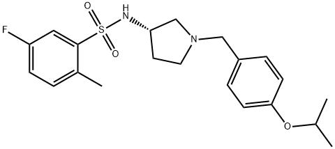 Benzenesulfonamide, 5-fluoro-2-methyl-N-[(3S)-1-[[4-(1-methylethoxy)phenyl]methyl]-3-pyrrolidinyl]- Struktur