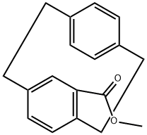 Tricyclo[8.2.2.24,7]hexadeca-4,6,10,12,13,15-hexaene-5-carboxylic acid, methyl ester Struktur