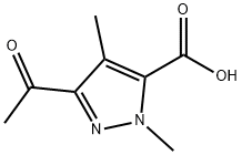 1H-Pyrazole-5-carboxylic acid, 3-acetyl-1,4-dimethyl- Struktur