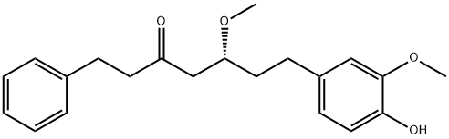 7-(4''-hydroxy-3''-methoxyphenyl)-5-methoxy-1-phenyl-3-heptanone Struktur