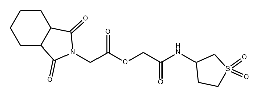 2H-Isoindole-2-acetic acid, octahydro-1,3-dioxo-, 2-oxo-2-[(tetrahydro-1,1-dioxido-3-thienyl)amino]ethyl ester Struktur