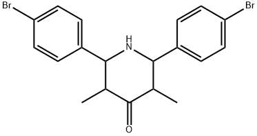 2,6-Bis(4-bromophenyl)-3,5-dimethyl-4-piperidinone Struktur