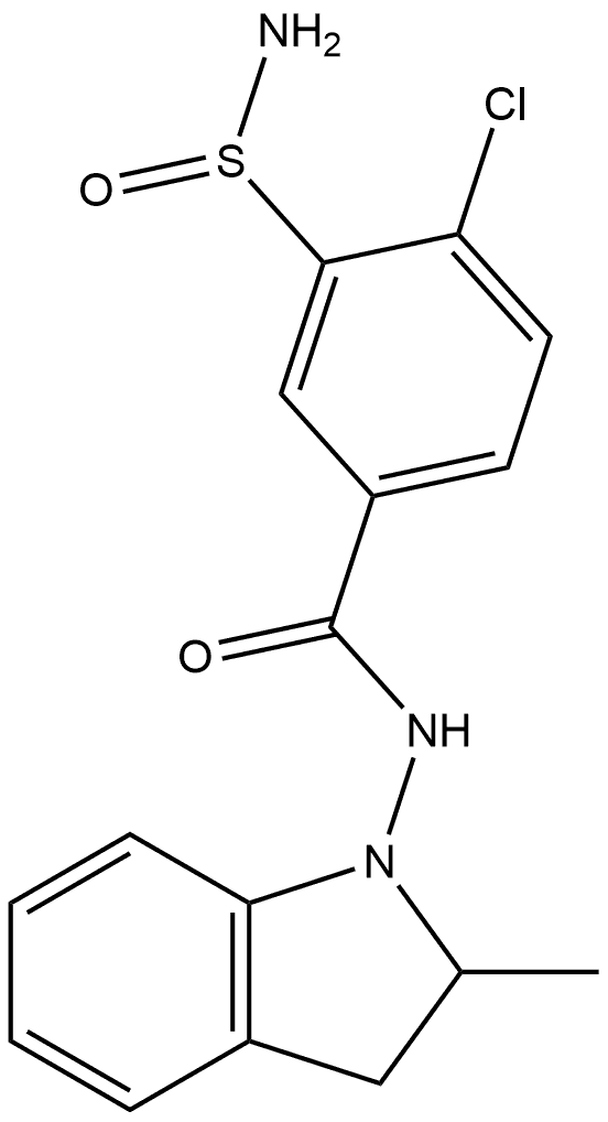 3-(Aminosulfinyl)-4-chloro-N-(2,3-dihydro-2-methyl-1H-indol-1-yl)benzamide Struktur