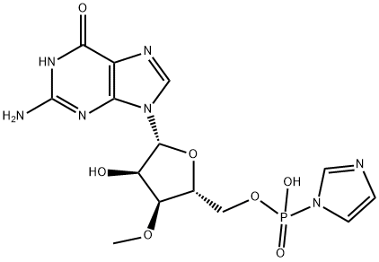 Guanosine, 3'-O-methyl-, 5'-(hydrogen P-1H-imidazol-1-ylphosphonate) Struktur