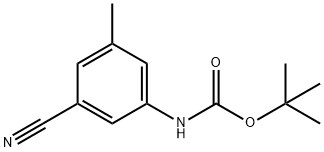 Carbamic acid, N-(3-cyano-5-methylphenyl)-, 1,1-dimethylethyl ester Struktur