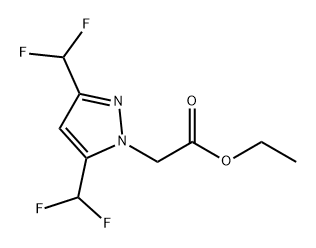 1H-Pyrazole-1-acetic acid, 3,5-bis(difluoromethyl)-, ethyl ester Struktur