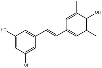 1,3-Benzenediol, 5-[(1E)-2-(4-hydroxy-3,5-dimethylphenyl)ethenyl]- Struktur