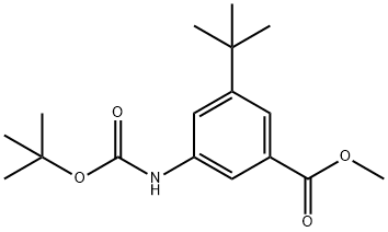 Benzoic acid, 3-[[(1,1-dimethylethoxy)carbonyl]amino]-5-(1,1-dimethylethyl)-, methyl ester Struktur