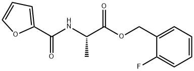 Alanine, N-(2-furanylcarbonyl)-, (2-fluorophenyl)methyl ester Struktur