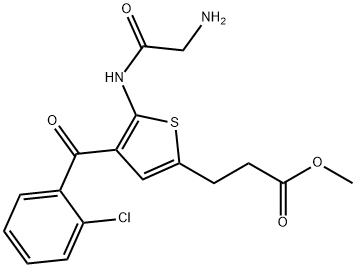 2-Thiophenepropanoic acid, 5-[(2-aminoacetyl)amino]-4-(2-chlorobenzoyl)-, methyl ester Struktur