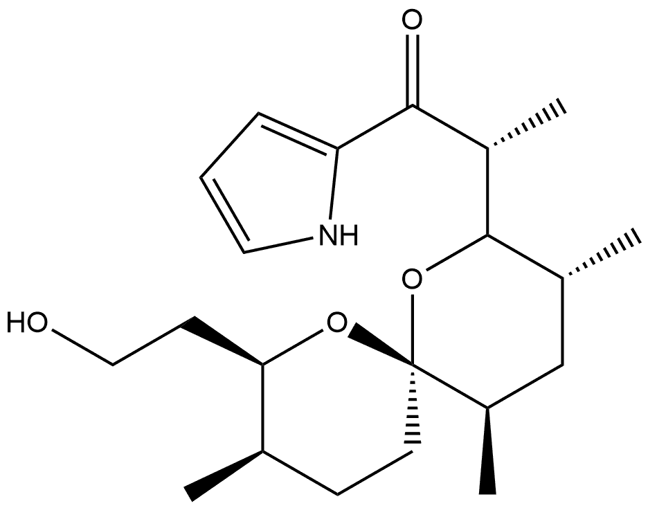 1-Propanone, 2-[8-(2-hydroxyethyl)-3,5,9-trimethyl-1,7-dioxaspiro[5.5]undec-2-yl]-1-(1H-pyrrol-2-yl)-, [2S-[2α(R*),3α,5β,6β(8S*,9S*)]]- (9CI)