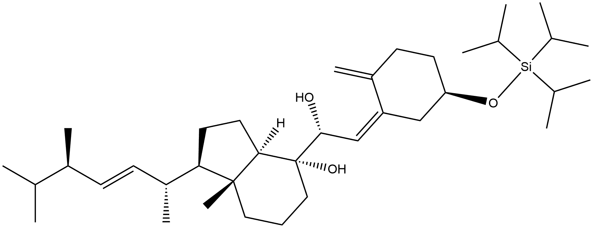 9,10-Secoergosta-5,10(19),22-triene-7,8-diol, 3-[[tris(1-methylethyl)silyl]oxy]-, (3β,5Z,7R,8α,22E)- (9CI) Struktur