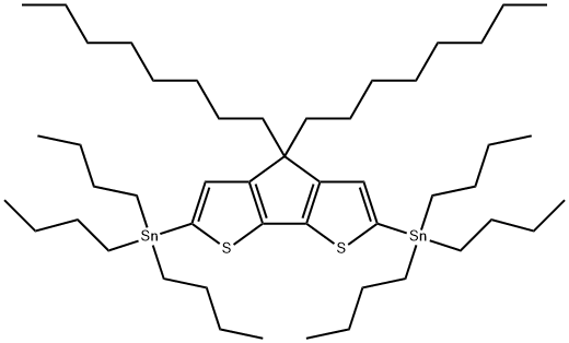 (4,4-dioctyl-4H-cyclopenta[1,2-b:5,4-b']dithiophene-2,6-diyl)bis(tributylstannane) Struktur