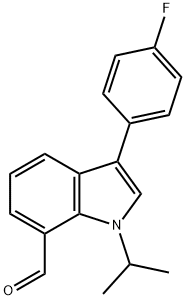 1H-Indole-7-carboxaldehyde, 3-(4-fluorophenyl)-1-(1-methylethyl)- Struktur