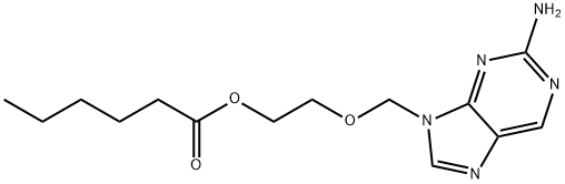 Hexanoic acid, 2-[(2-amino-9H-purin-9-yl)methoxy]ethyl ester Struktur