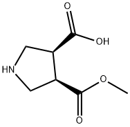 3,4-Pyrrolidinedicarboxylic acid, 3-methyl ester, (3R,4S)- Structure