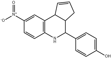 4-{8-nitro-3H,3aH,4H,5H,9bH-cyclopenta[c]quinoli n-4-yl}phenol Struktur