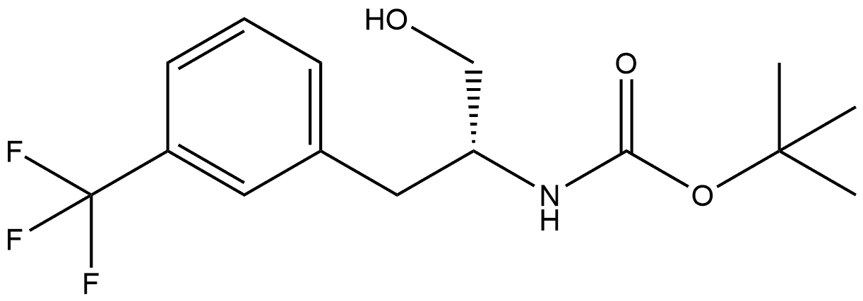 tert-butyl (R)-(1-hydroxy-3-(3-(trifluoromethyl)phenyl)propan-2-yl)carbamate Struktur