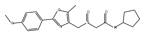 Acetamide, N-cyclopentyl-2-[[[2-(4-methoxyphenyl)-5-methyl-4-oxazolyl]methyl]sulfinyl]- Struktur