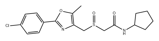 Acetamide, 2-[[[2-(4-chlorophenyl)-5-methyl-4-oxazolyl]methyl]sulfinyl]-N-cyclopentyl- Struktur