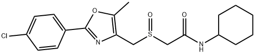 Acetamide, 2-[[[2-(4-chlorophenyl)-5-methyl-4-oxazolyl]methyl]sulfinyl]-N-cyclohexyl- Struktur