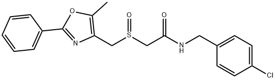 Acetamide, N-[(4-chlorophenyl)methyl]-2-[[(5-methyl-2-phenyl-4-oxazolyl)methyl]sulfinyl]- Struktur