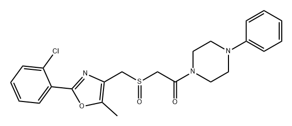 Ethanone, 2-[[[2-(2-chlorophenyl)-5-methyl-4-oxazolyl]methyl]sulfinyl]-1-(4-phenyl-1-piperazinyl)- Struktur