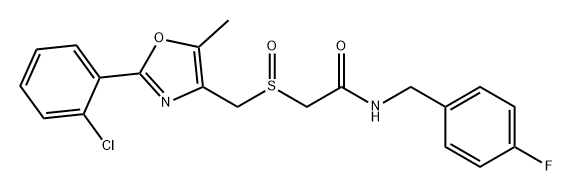 Acetamide, 2-[[[2-(2-chlorophenyl)-5-methyl-4-oxazolyl]methyl]sulfinyl]-N-[(4-fluorophenyl)methyl]- Struktur