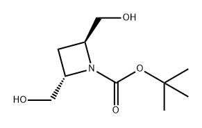 1-Azetidinecarboxylic acid, 2,4-bis(hydroxymethyl)-, 1,1-dimethylethyl ester, (2S,4S)- Struktur