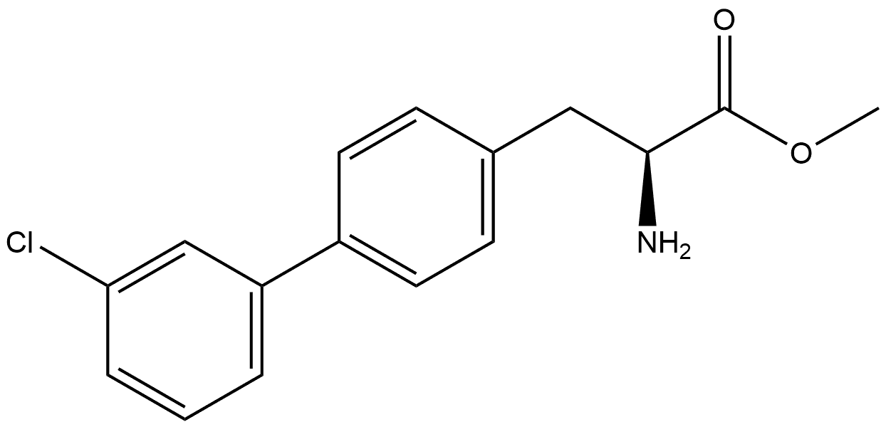 methyl (S)-2-amino-3-(3'-chloro-[1,1'-biphenyl]-4-yl)propanoate Struktur