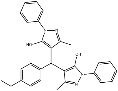 1H-Pyrazol-5-ol, 4,4'-[(4-ethylphenyl)methylene]bis[3-methyl-1-phenyl- Struktur