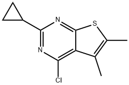 4-chloro-2-cyclopropyl-5,6-dimethylthieno[2,3-d]pyrimidine Struktur