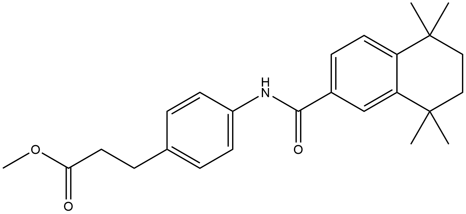 methyl 3-(4-(5,5,8,8-tetramethyl-5,6,7,8-tetrahydronaphthalene-2-carboxamido)phenyl)propanoate Struktur