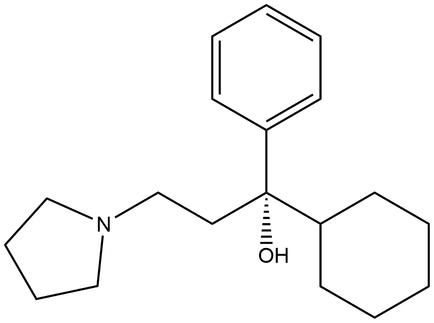 1-Pyrrolidinepropanol, α-cyclohexyl-α-phenyl-, (αS)- Struktur