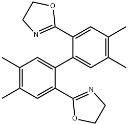 Oxazole, 2,2'-(4,4',5,5'-tetramethyl[1,1'-biphenyl]-2,2'-diyl)bis[4,5-dihydro- Struktur