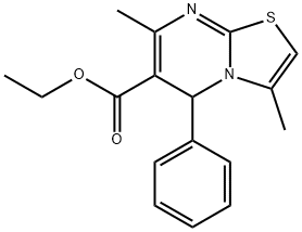 5H-Thiazolo[3,2-a]pyrimidine-6-carboxylic acid, 3,7-dimethyl-5-phenyl-, ethyl ester Struktur