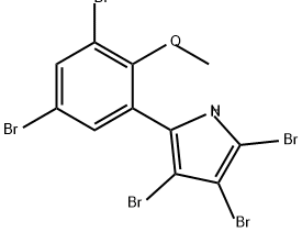 1H-Pyrrole, 2,3,4-tribromo-5-(3,5-dibromo-2-methoxyphenyl)- Struktur