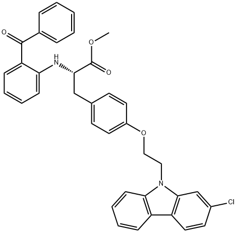 N-(2-Benzoylphenyl)-O-[2-(2-chloro-9H-carbazol-9-yl)ethyl]-L-tyrosine methyl ester Struktur