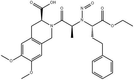 3(1H)-Isoquinolinecarboxylic acid, 2-[(2S)-2-[[(1S)-1-(ethoxycarbonyl)-3-phenylpropyl]nitrosoamino]-1-oxopropyl]-3,4-dihydro-6,7-dimethoxy-, (3S)- Struktur