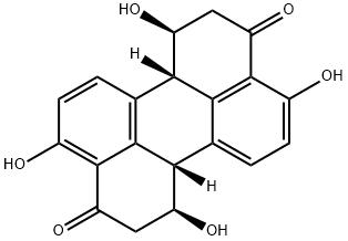 3,9-Perylenedione, 1,2,6b,7,8,12b-hexahydro-1,4,7,10-tetrahydroxy-, (1S,6bS,7S,12bS)- Struktur