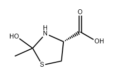 4-Thiazolidinecarboxylic acid, 2-hydroxy-2-methyl-, (4R)- Struktur