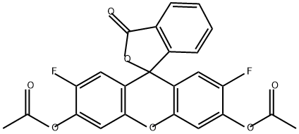 Spiro[isobenzofuran-1(3H),9'-[9H]xanthen]-3-one, 3',6'-bis(acetyloxy)-2',7'-difluoro- Struktur