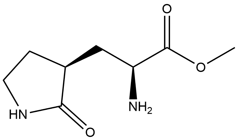 (S)-methyl 2-amino-3-((S)-2-oxopyrrolidin-3-yl)propanoate Struktur