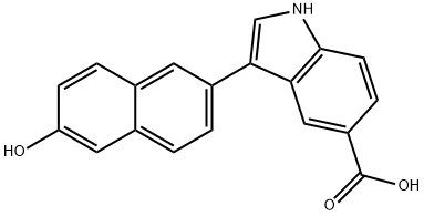 3-(6-Hydroxy-2-naphthalenyl)-1H-indole-5-carboxylic acid Struktur