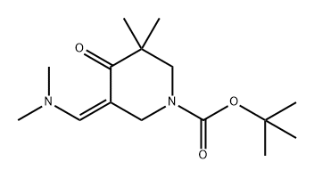 1-Piperidinecarboxylic acid, 5-[(dimethylamino)methylene]-3,3-dimethyl-4-oxo-, 1,1-dimethylethyl ester, (5Z)- Struktur