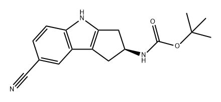 Carbamic acid, N-[(2S)-7-cyano-1,2,3,4-tetrahydrocyclopent[b]indol-2-yl]-, 1,1-dimethylethyl ester Struktur