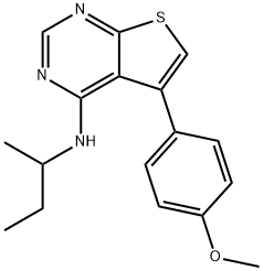 Thieno[2,3-d]pyrimidin-4-amine, 5-(4-methoxyphenyl)-N-(1-methylpropyl)- Struktur