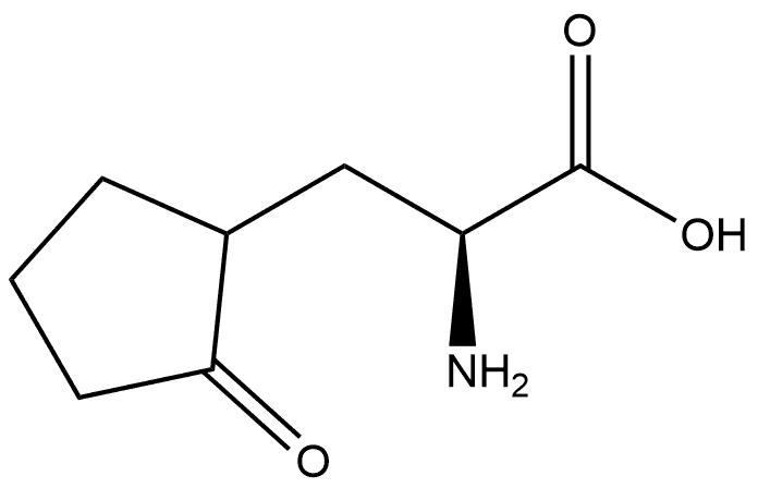 Cyclopentanepropanoic acid, α-amino-2-oxo-, (αS)- Struktur